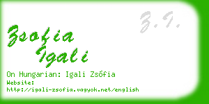 zsofia igali business card